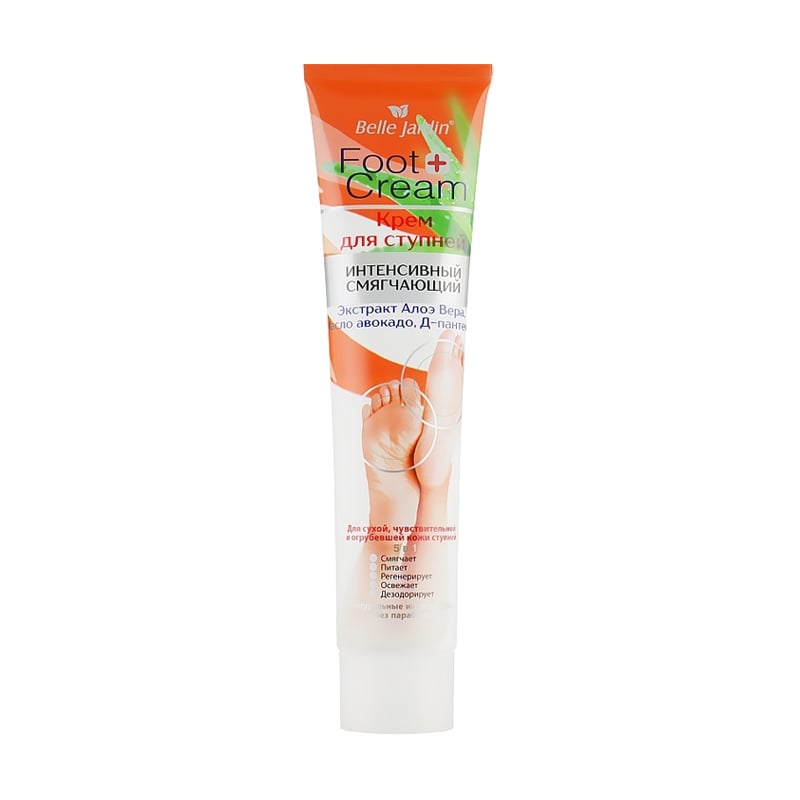 Інтенсивно-пом'якшувальний крем для ступнів Belle Jardin Foot Cream з екстрактом алое та олією авокадо, 125 мл